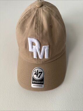 47 Tan Baseball Cap with White DM Embroidery
